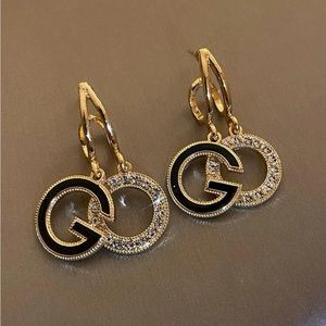 Rhinestone Letter Drop Earrings